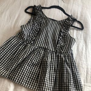 Zara black and white gingham top. Size xs.